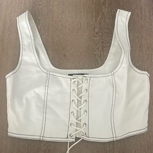 Trendy tie up cropped tank top